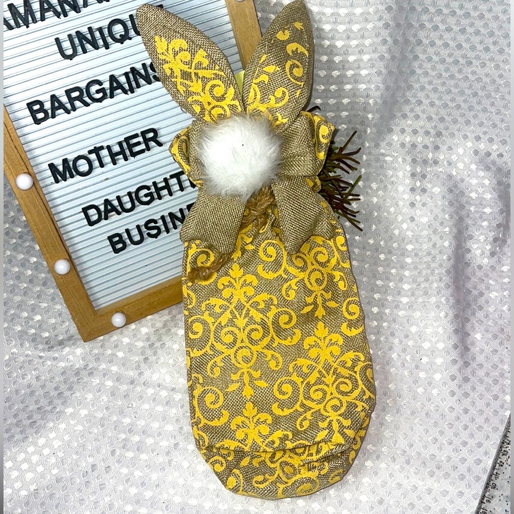 Pier 1 Imports RARE Burlap NWT Bunny Easter Gift Bag Sac Or Wine Bottle Bag